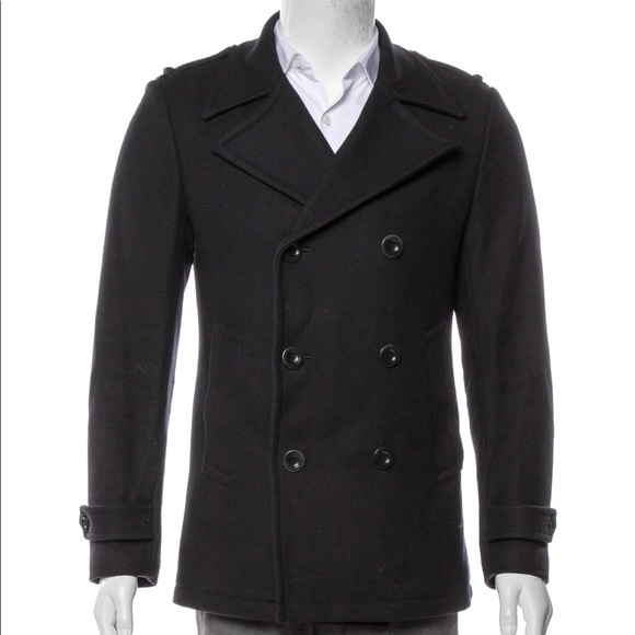 Theory Double-Breasted Wool Pea Coat - Picture 2 of 7
